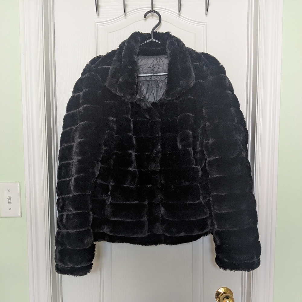 Reversible faux fur jacket